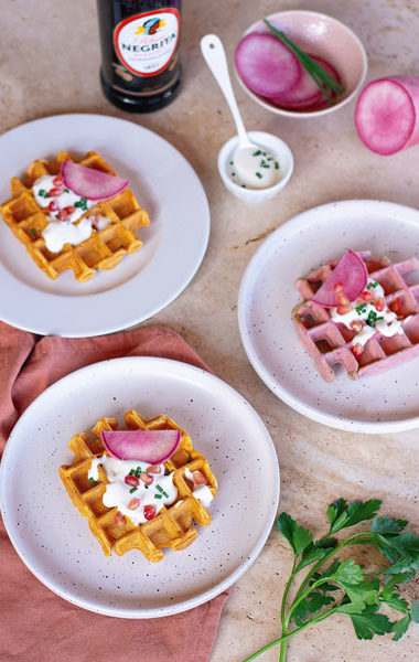 Gaufres à la patate douce et au rhum