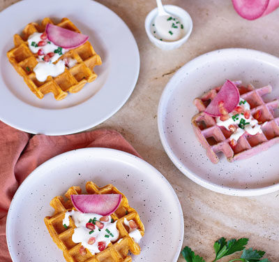 gaufre salé à la patate douce et au rhum Négrita